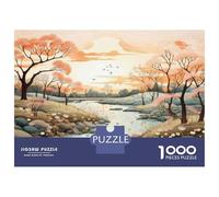 Puzzle Da 1000 Pezzi Per Adolescenti Puzzle Autumn River Sunset Landscape Puzzle Per Adulti Giocattoli Antistress Sfida Difficile Per Compleanno, Natale 52x38cm/1000pcs