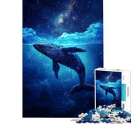 Puzzle da 1000 pezzi per adolescenti puzzle "Balena nel cosmo" per adulti giocattolo decorativo da parete migliora la memoria riduce lo stress regalo (dimensioni 38x26cm)