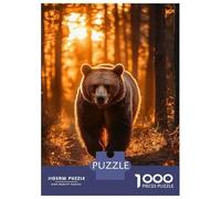 Puzzle Da 1000 Pezzi Per Adolescenti Puzzle Bear Walking through Sunlit Forest Puzzle Per Adulti Gioco Pratico Migliora La Memoria Difficile E Stimolante 38x26cm/1000pcs