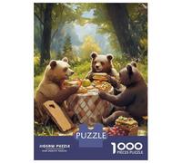 Puzzle Da 1000 Pezzi Per Adolescenti Puzzle Bears Picnic in The Woods Puzzle Per Adolescenti Giochi Rilassanti Decorazione Perfetta Regali Di Compleanno E Unici 38x26cm/1000pcs