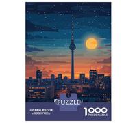 Puzzle Da 1000 Pezzi Per Adolescenti Puzzle Berlin, Germany Cityscape at Night Per Adolescenti Puzzle Gioco Pratico Decorazione Murale Compleanno E Regali 52x38cm/1000pcs