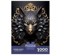 Puzzle Da 1000 Pezzi Per Adolescenti Puzzle Black And Gold Royal Wolf Puzzle Per Adulti Giochi Rilassanti Ma Divertenti E Umoristici È Ideale Come Regalo 52x38cm/1000pcs