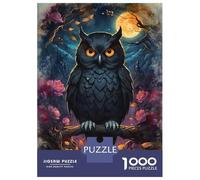 Puzzle Da 1000 Pezzi Per Adolescenti Puzzle Black Owl Under Full Moon Puzzle Per Adulti Gioco Per Famiglie Ma Divertente E Umoristico È Ideale Come Regalo 70x50cm/1000pcs