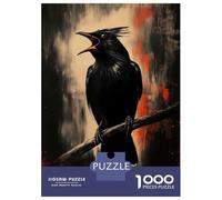 Puzzle Da 1000 Pezzi Per Adolescenti Puzzle Black Raven with Red Eyes Puzzle Giocattoli Antistress Decorazione Da Parete Per Compleanno, Natale 52x38cm/1000pcs