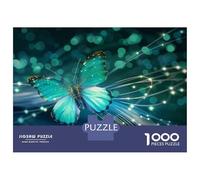 Puzzle Da 1000 Pezzi Per Adolescenti Puzzle Blue Butterfly Wallpaper Puzzle Gioco Pratico Corsa Di Velocità Manuale Offerta Come Regalo Per Tutta La Famiglia 52x38cm/1000pcs
