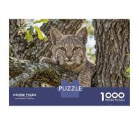 Puzzle Da 1000 Pezzi Per Adolescenti Puzzle Bobcat in A Tree Puzzle Per Adulti Gioco Pratico Ma Divertente E Umoristico Interazione Genitore-figlio 38x26cm/1000pcs