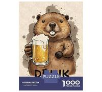 Puzzle Da 1000 Pezzi Per Adolescenti Puzzle Bober Beaver with Beer - Drink This! Puzzle Gioco Pratico Corsa Di Velocità Manuale Offerta Come Regalo Per Tutta La Famiglia 52x38cm/1000pcs