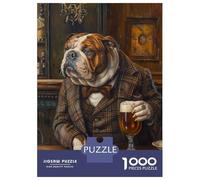 Puzzle Da 1000 Pezzi Per Adolescenti Puzzle Bulldog Irish Pub Puzzle Per Adulti Giocattolo Decorazione Da Parete Antistress Compleanno E Regali 70x50cm/1000pcs