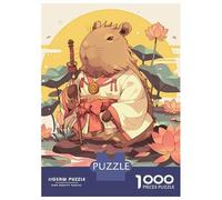 Puzzle Da 1000 Pezzi Per Adolescenti Puzzle Capybara Samurai with Katana And Kimono Puzzle Per Adulti Gioco Pratico Ma Divertente E Umoristico Interazione Genitore-figlio 52x38cm/1000pcs