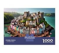 Puzzle Da 1000 Pezzi Per Adolescenti Puzzle Castle on The Hillside Village Puzzle Per Adulti Giocattolo Decorazione Da Parete Decorazione Da Parete Compleanno 52x38cm/1000pcs