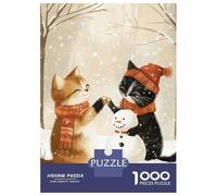 Puzzle Da 1000 Pezzi Per Adolescenti Puzzle Cats Building Snowman Puzzle Giochi Per Famiglie Corsa Di Velocità Manuale Regali Di Compleanno E Unici 52x38cm/1000pcs