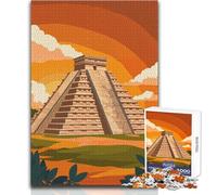 Puzzle da 1000 pezzi per adolescenti Puzzle Chichen Itza Piramide Bellissimo design Gioco Difficile Opera d'arte Regalo Dimensioni 38x52cm