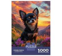 Puzzle Da 1000 Pezzi Per Adolescenti Puzzle Chihuahua in Bloom Sunset Puzzle Per Adulti Giochi Rilassanti Che Migliorano La Memoria Regali Di Compleanno E Unici 70x50cm/1000pcs