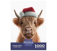 Puzzle Da 1000 Pezzi Per Adolescenti Puzzle Christmas Highland Cow Portrait Puzzle Per Adolescenti Giochi Rilassanti Decorazione Perfetta Regali Di Compleanno E Unici 38x26cm/1000pcs