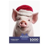Puzzle Da 1000 Pezzi Per Adolescenti Puzzle Christmas Piglet Wearing Santa Hat Puzzle Gioco Pratico Corsa Di Velocità Manuale Offerta Come Regalo Per Tutta La Famiglia 52x38cm/1000pcs