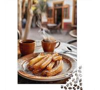 Puzzle Da 1000 Pezzi Per Adolescenti Puzzle Churros with Hot Chocolate Puzzle Fai Da Te Giocattoli Per Il Divertimento in Famiglia Per Compleanno, Natale 52x38cm/1000pcs