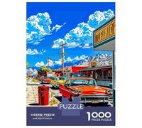 Puzzle Da 1000 Pezzi Per Adolescenti Puzzle Classic Cars on A Sunny Day Puzzle Per Adolescenti Giochi Rilassanti Decorazione Perfetta Regali Di Compleanno E Unici 70x50cm/1000pcs