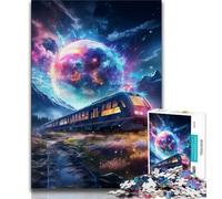 Puzzle da 1000 pezzi per adolescenti, puzzle colorati del treno delle stelle per adolescenti, gioco a quiz, decorazione da parete, regali unici per compleanno e Natale (dimensioni 75x50cm)