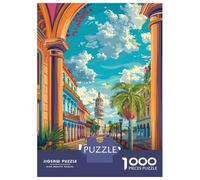 Puzzle Da 1000 Pezzi Per Adolescenti Puzzle Colorful Havana Cuba Cityscape Illustration Puzzle Fai Da Te Giocattoli Per Il Divertimento in Famiglia Per Compleanno, Natale 70x50cm/1000pcs
