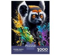 Puzzle Da 1000 Pezzi Per Adolescenti Puzzle Colorful Lemur Art Print Puzzle Per Adulti Giocattolo Decorazione Da Parete Decorazione Da Parete Compleanno 38x26cm/1000pcs