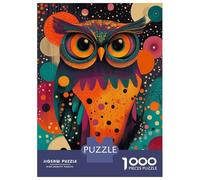 Puzzle Da 1000 Pezzi Per Adolescenti Puzzle Colorful Owl with Abstract Background Whimsical Owl Pop Art Puzzle Gioco Pratico Corsa Di Velocità Manuale Offerta Come Regalo Per Tutta La Famiglia 52x38c