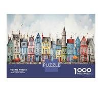 Puzzle Da 1000 Pezzi Per Adolescenti Puzzle Colorful Townhouses with Unique Architecture Puzzle Per Adolescenti Giochi Rilassanti Decorazione Perfetta Regali Di Compleanno E Unici 38x26cm/1000pcs