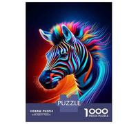 Puzzle Da 1000 Pezzi Per Adolescenti Puzzle Colorful Zebra Art Print-1 Puzzle Giochi Rilassanti Regalo Di Compleanno Regali Antistress 52x38cm/1000pcs
