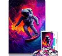 Puzzle da 1000 pezzi per adolescenti, puzzle con astronauta che fa surf per adolescenti, ideali come regali per tutta la famiglia dai 14 anni in su (dimensioni 38x26cm)