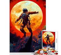 Puzzle da 1000 pezzi per adolescenti puzzle con astronauta nello spazio e luna giocattoli antistress idee regalo gioco per famiglie allena il cervello e le mani dimensioni 38x52cm