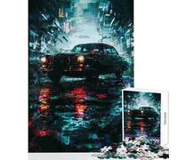 Puzzle da 1000 pezzi per adolescenti puzzle con auto retrò nella città al neon decorazioni per la casa giocattoli idee regalo per giochi educativi allena il tuo cervello e le tue mani 38x52cm