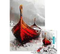 Puzzle da 1000 pezzi per adolescenti puzzle con barca vichinga abbandonata giocattolo antistress ideale per le vacanze a casa per passare il tempo regali di Natale e compleanno (38x52cm)