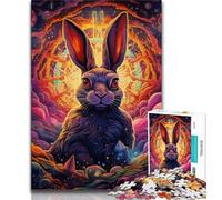 Puzzle da 1000 pezzi per adolescenti, puzzle con coniglietti artistici, gioco a quiz ideale come regalo per tutta la famiglia (dimensioni 75x50cm)