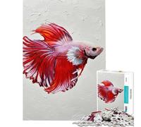 Puzzle da 1000 pezzi per adolescenti puzzle con disegno di un pesce Betta rosso puzzle per adulti gioco rompicapo per migliorare la memoria ideale per compleanni e Natale (dimensioni 38x26cm)