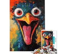 Puzzle da 1000 pezzi per adolescenti puzzle con divertente dipinto di struzzo per adulti giocattolo decorativo da parete migliora la memoria riduce lo stress regalo (dimensioni 50x75cm)