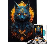 Puzzle da 1000 pezzi per adolescenti puzzle con gatti Illuminati per adulti gioco per famiglie gara di velocità manuale regali di Natale e compleanno (dimensioni 38x52cm)