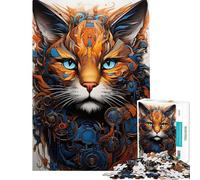 Puzzle da 1000 pezzi per adolescenti puzzle con gatto cyborg puzzle per adulti giocattolo decorativo da parete gioco impegnativo e stimolante regalo (dimensioni 50x75cm)