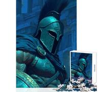 Puzzle da 1000 pezzi per adolescenti puzzle con guerriero spartano in luce blu giocattoli antistress regalo per compleanni gioco pratico aiuta a esercitare il cervello dimensioni 50x75cm