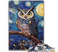 Puzzle da 1000 pezzi per adolescenti, puzzle con gufo nel cielo notturno, giochi educativi, decorazioni per la casa, regalo di compleanno, regali, arte murale (50x75cm)