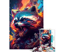 Puzzle da 1000 pezzi per adolescenti puzzle con il procione impertinente puzzle per adulti giochi divertenti decorazione murale stimola l'esercizio mentale (dimensioni 38x26cm)