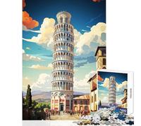 Puzzle da 1000 pezzi per adolescenti puzzle con la Torre di Pisa giocattolo decorazione da parete regalo di compleanno gioco pratico collezione di artisti belle arti dimensioni 38x52cm