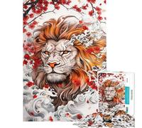 Puzzle da 1000 pezzi per adolescenti puzzle con leone giapponese e tatuaggio puzzle per adulti gioco per famiglie sfida impegnativa regalo antistress (dimensioni 50x75cm)