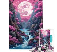 Puzzle da 1000 pezzi per adolescenti puzzle con luna piena al neon che sorge puzzle per adulti giochi divertenti decorazione murale che aiuta ad allenare il cervello (dimensioni 38x26cm)