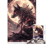 Puzzle da 1000 pezzi per adolescenti puzzle con lupo nero e anime dipinto giocattoli antistress regalo per compleanni gioco pratico aiuta a esercitare il cervello dimensioni 38x26cm