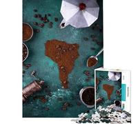 Puzzle da 1000 pezzi per adolescenti puzzle con mappa del Sud America e caffè puzzle per adulti gioco rompicapo per migliorare la memoria ideale per compleanni e Natale (dimensioni 38x26cm)