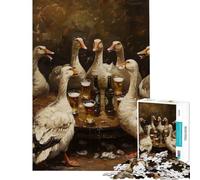 Puzzle da 1000 pezzi per adolescenti puzzle con oche e brindisi alla birra giochi rilassanti per adulti un'opera d'arte regalo antistress (dimensioni 38x52cm)