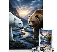Puzzle da 1000 pezzi per adolescenti,puzzle con orso polare,orso grizzly,giocattolo educativo,regalo di compleanno,gioco rompicapo,aiuta il cervello ad allenarsi,dimensioni 50x75cm