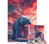 Puzzle da 1000 pezzi per adolescenti puzzle con orso polare tramonto artico giocattoli antistress idee regalo gioco per famiglie allena il cervello e le mani dimensioni 50x75cm
