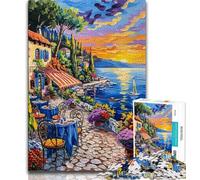 Puzzle da 1000 pezzi per adolescenti puzzle con paesaggi urbani mediterranei per adulti regalo divertente e attività per la casa giocattolo per i giorni di pioggia 38x26cm