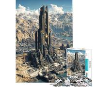 Puzzle da 1000 pezzi per adolescenti puzzle con paesaggio urbano futuristico e strutture imponenti puzzle per adulti giochi divertenti decorazione murale che aiuta ad allenare il cervello (38x26cm)