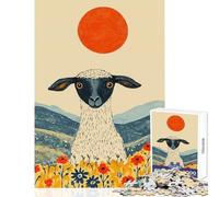 Puzzle da 1000 pezzi per adolescenti puzzle con pecore in un campo giocattoli antistress regalo per compleanni gioco pratico aiuta a esercitare il cervello dimensioni 38x26cm